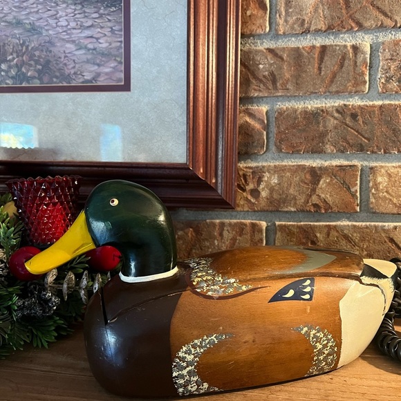 ⭐️ Rare Vintage Hand Carved Solid Maple Mallard Duck Telephone ‼️Last One Left! - Picture 9 of 12